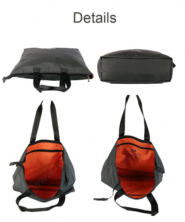 Simple Design Black Men Tote Bag for Shopping Camping and Work