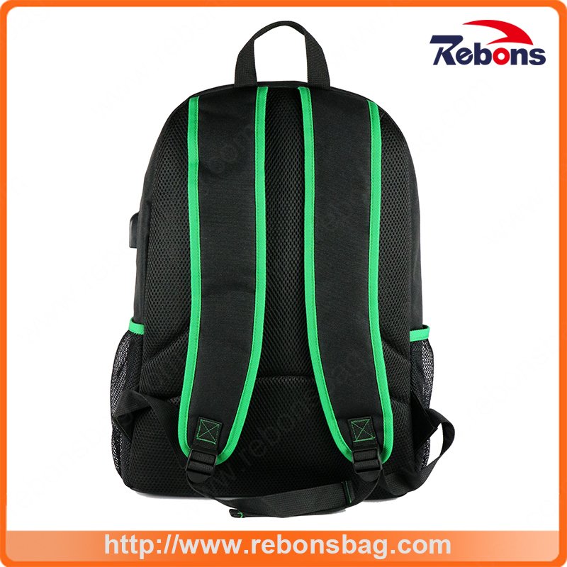 Black Man Solar Outdoor Travel Hiking Backpack with USB Charge Port