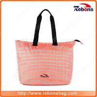 2017 New Designer Fashion Pink Grid Tote Women Hand Bag