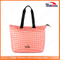 2017 New Designer Fashion Pink Grid Tote Women Hand Bag
