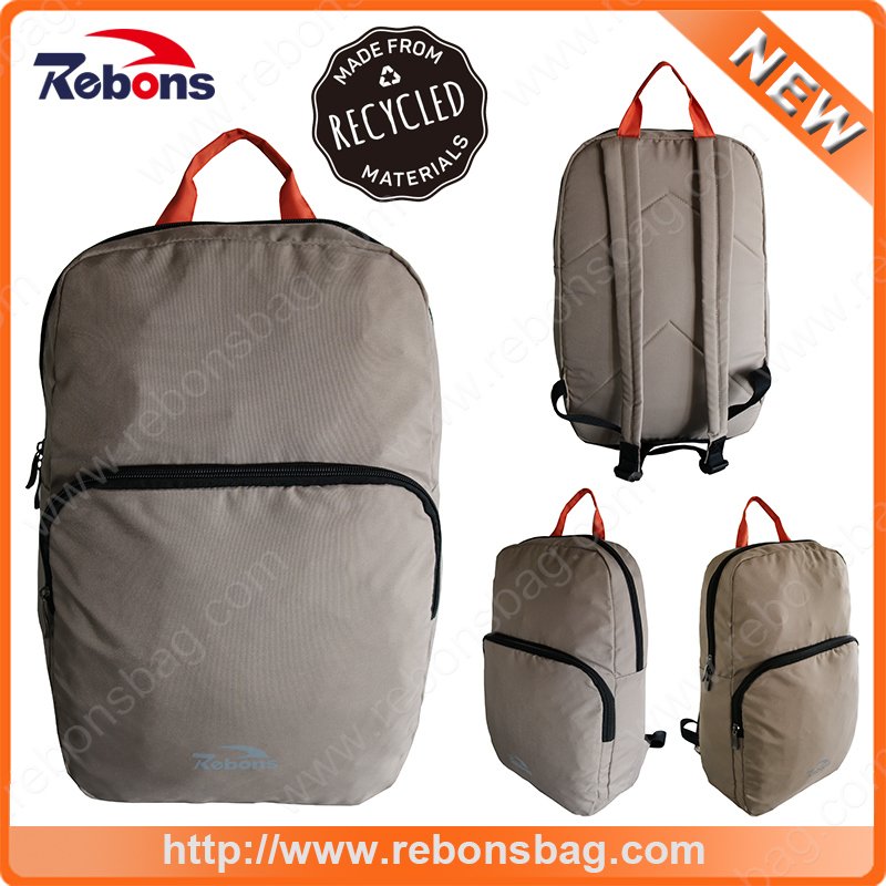 Green Light Folding Water-Repellent Hiking Bag Backpacks Made From Recycled Pet Plastic Bottles