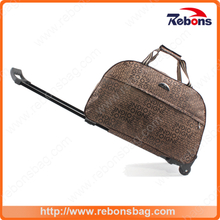 Fashionable Allover Monogram Printed Trolley Bag with Wheels for Travelling Vacation