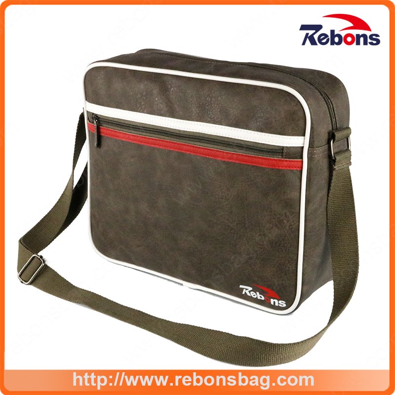 Men′s Promotional Tool Leather Messenger Shoulder Bag for Business School and Office