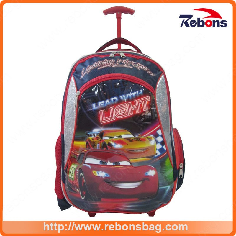 Waterproof Allover Pattern Trolley School Bags with Cartoon Characters