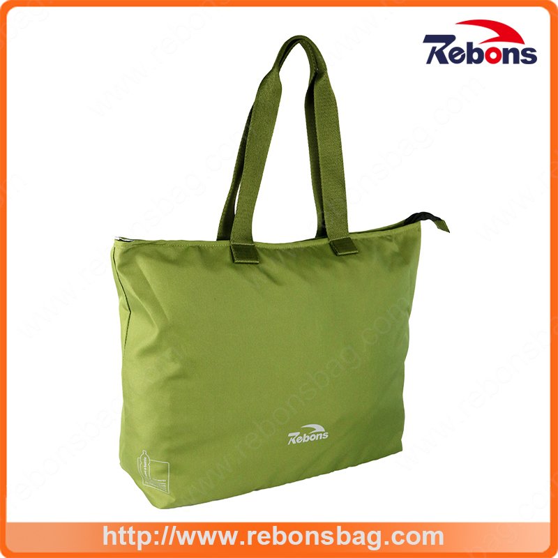 High Quality Big Women Tote Hand Bag with Zipper for Shopping