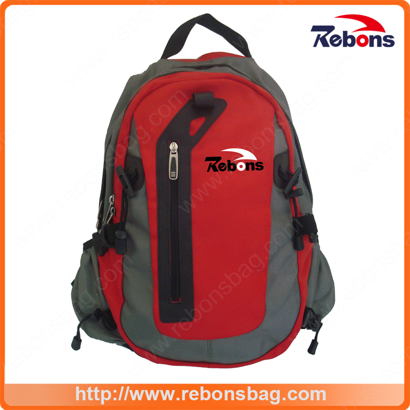 Good Quality Stylish Cotton Contrast Color Compartments Backpack with Two Mesh Side Pockets