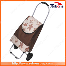 Stylish Flower Pattern Shopping Trolley Smart Cart Disabled Shopping Cart