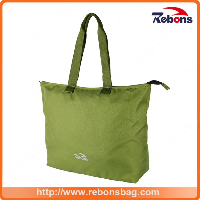 High Quality Big Women Tote Hand Bag with Zipper for Shopping