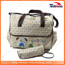 Dog Printed Customized Set Mummy Bag with Bottle Bag