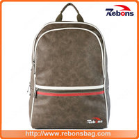 New Designed Men PU Leather Sport Backpack Bag for Travel School