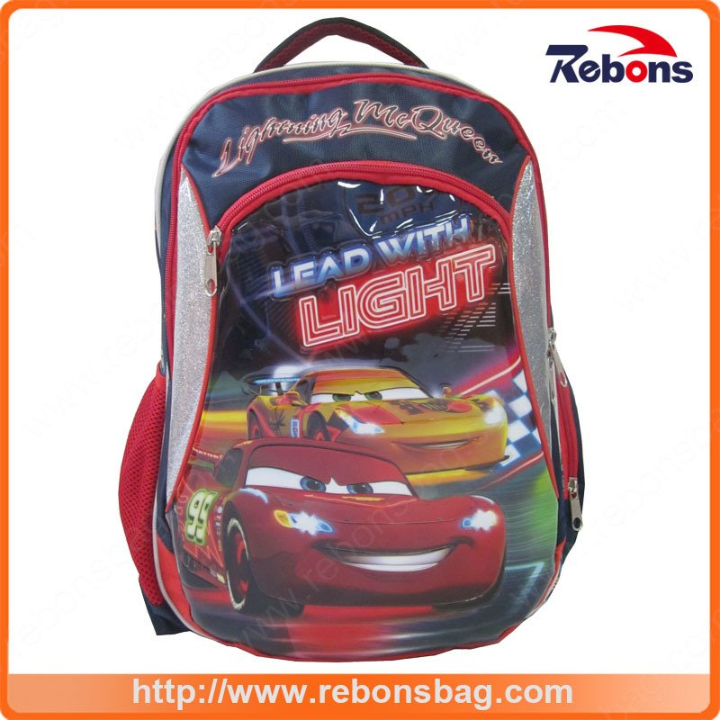 Car Race Pattern fashion Student Kids School Backpack Bags