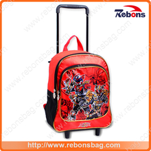 Hot Sales Canvas Trolley Cartoon Silk-Screen School Bags Backpacks for School