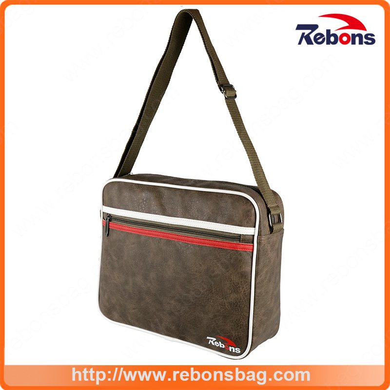 Men′s Promotional Tool Leather Messenger Shoulder Bag for Business School and Office