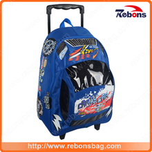 New Products Car Shape EVA Cartoon Children Trolley School Bags with Wheels