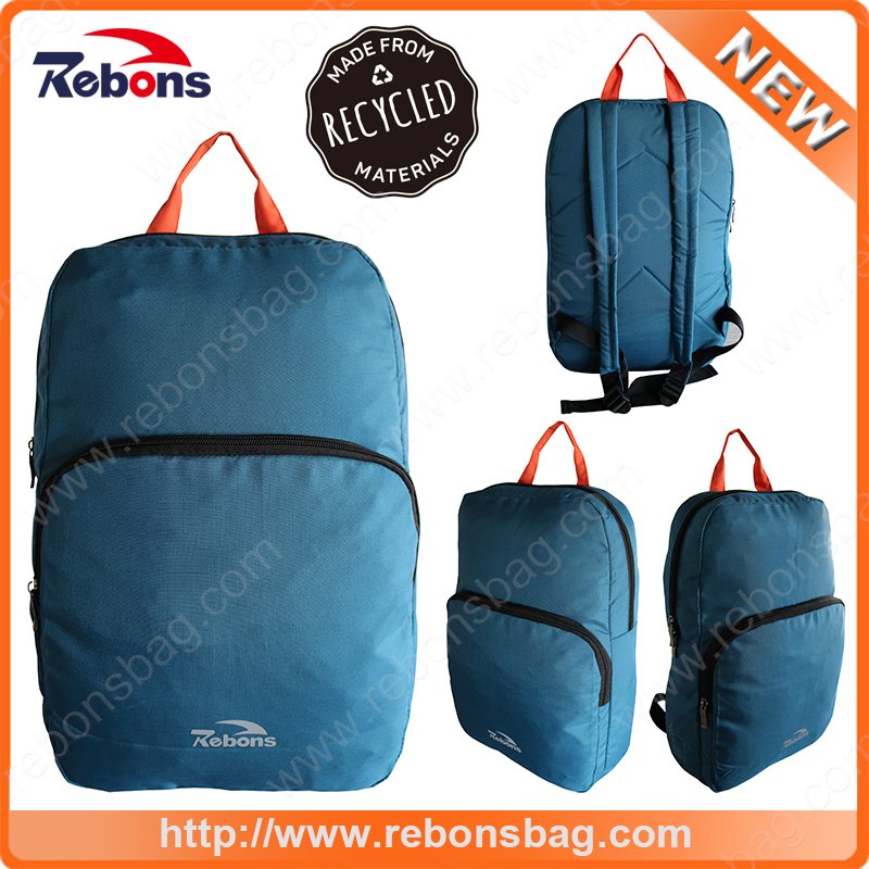 Green Light Folding Water-Repellent Hiking Bag Backpacks Made From Recycled Pet Plastic Bottles