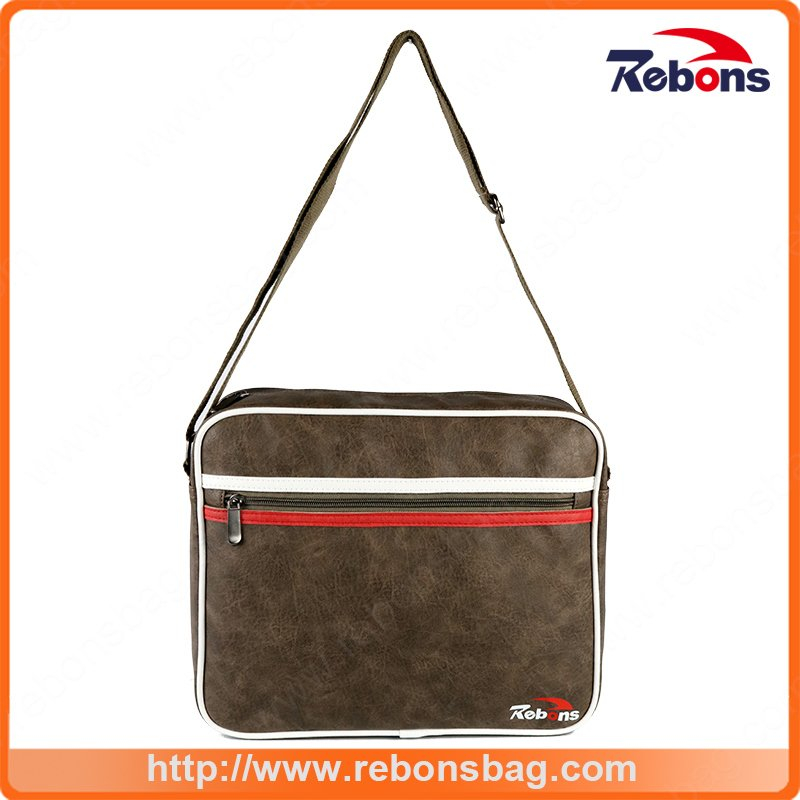 Men′s Promotional Tool Leather Messenger Shoulder Bag for Business School and Office