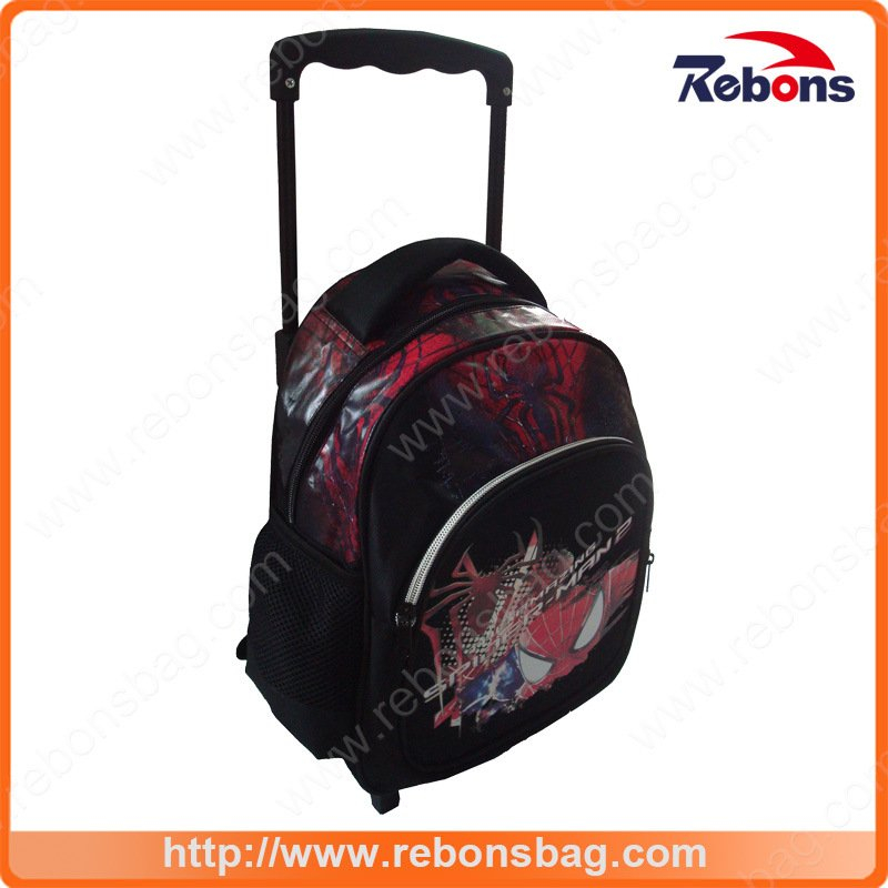 Spiderman Waterproof Outdoor Kids Trolley School Backpack Bags for Student