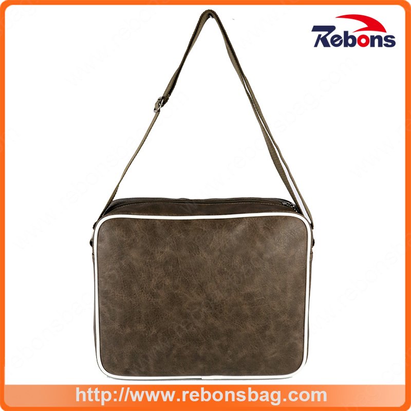 Men′s Promotional Tool Leather Messenger Shoulder Bag for Business School and Office