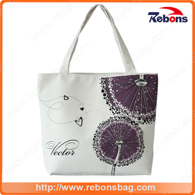 Custom Print Cotton Fashion Canvas Woman Handbags Plain Handbag